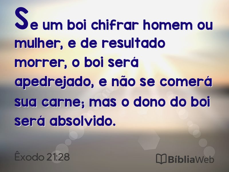 Êxodo 21:28 em imagem para compartilhar