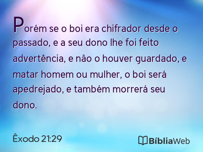 Êxodo 21:29 em imagem para compartilhar