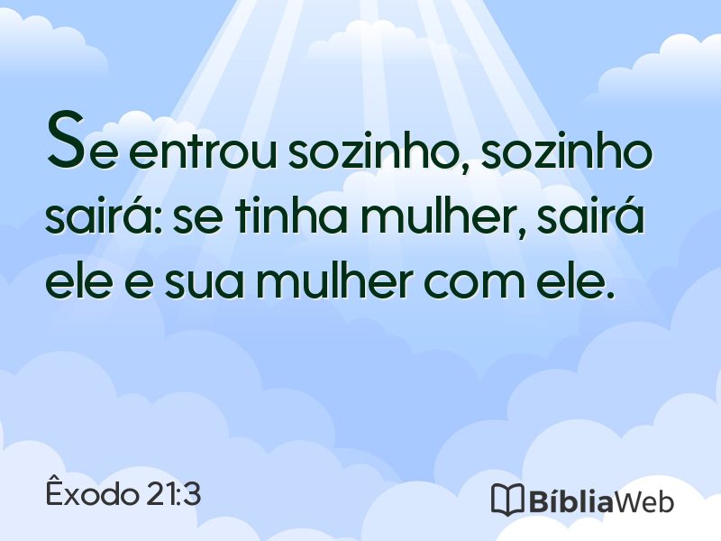 Êxodo 21:3 em imagem para compartilhar