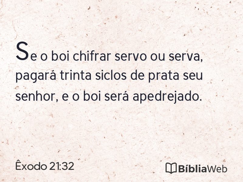 Êxodo 21:32 em imagem para compartilhar