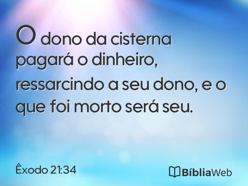 Êxodo 21:34 em imagem para compartilhar