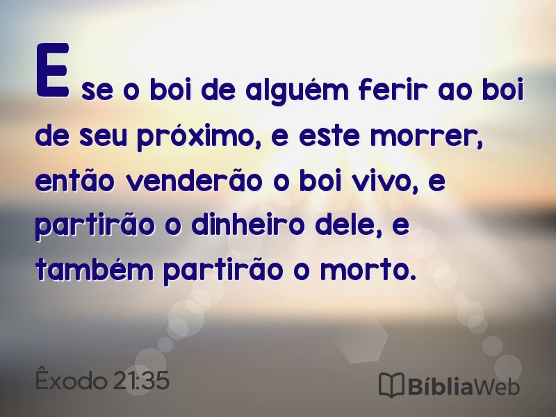 Êxodo 21:35 em imagem para compartilhar