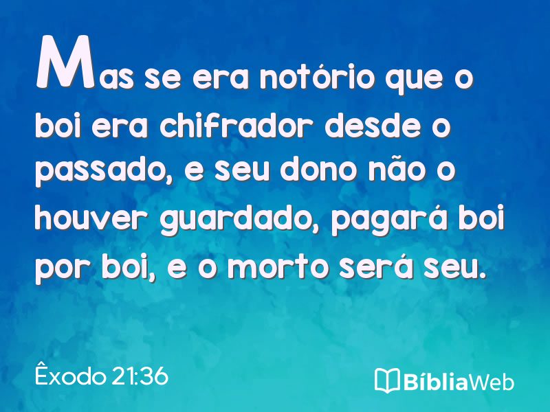 Êxodo 21:36 em imagem para compartilhar