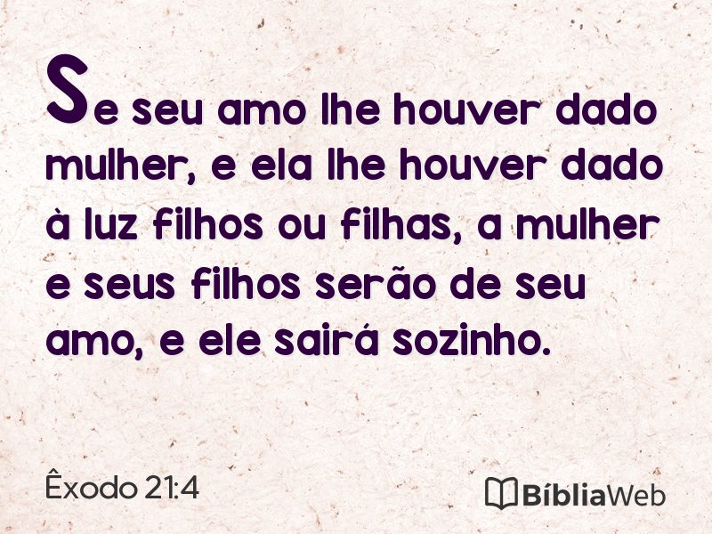 Êxodo 21:4 em imagem para compartilhar