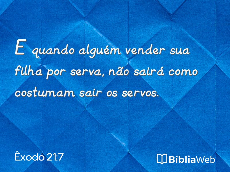Êxodo 21:7 em imagem para compartilhar