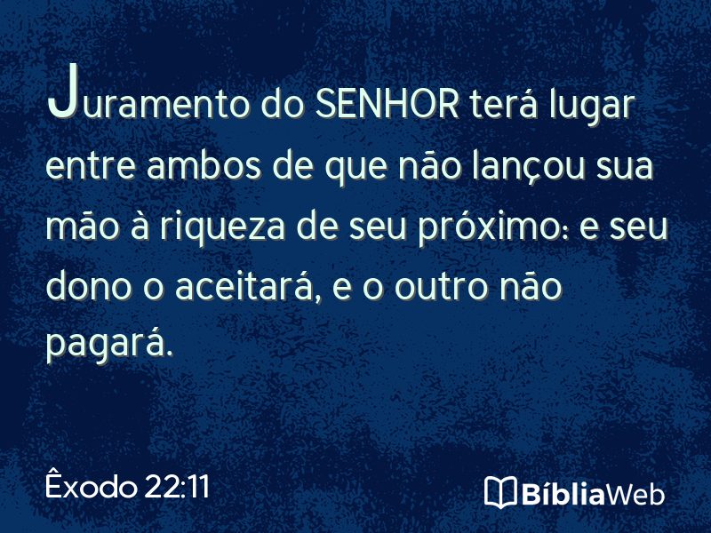 Êxodo 22:11 em imagem para compartilhar