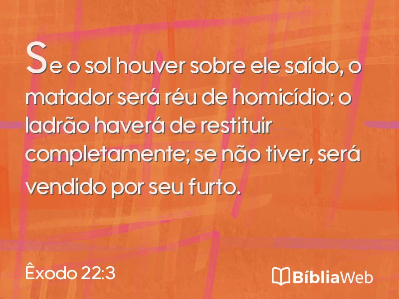 Êxodo 22:3 em imagem para compartilhar