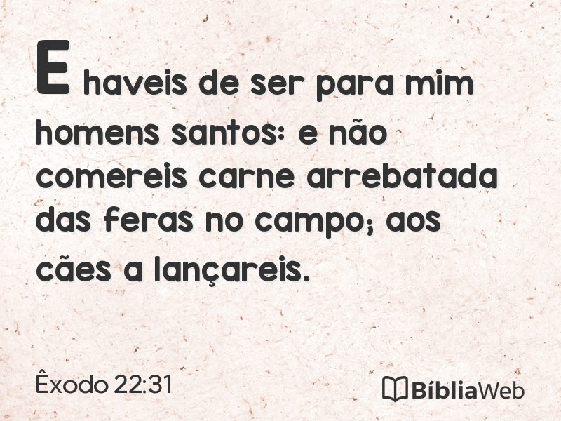Êxodo 22:31 em imagem para compartilhar