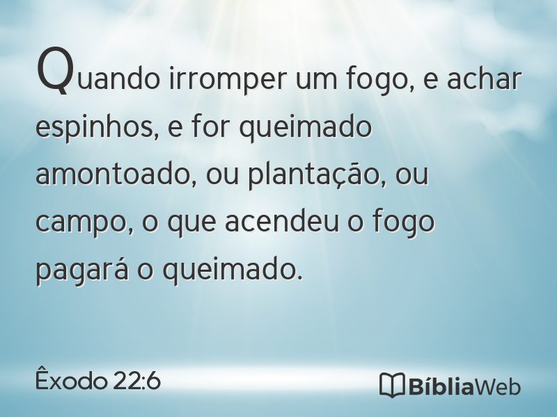 Êxodo 22:6 em imagem para compartilhar