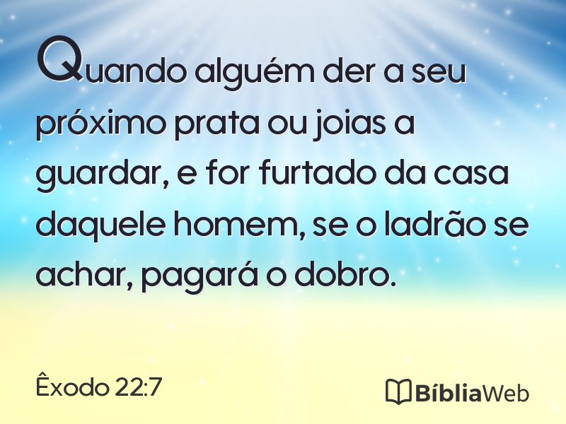 Êxodo 22:7 em imagem para compartilhar