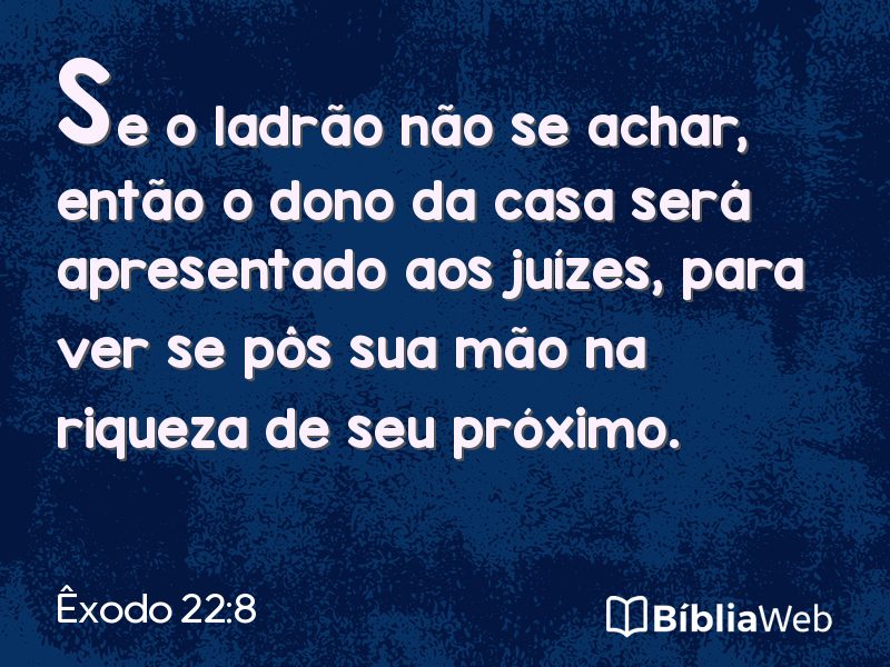 Êxodo 22:8 em imagem para compartilhar