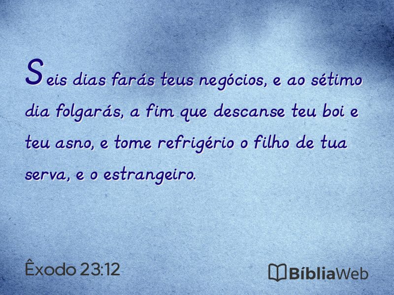 Êxodo 23:12 em imagem para compartilhar