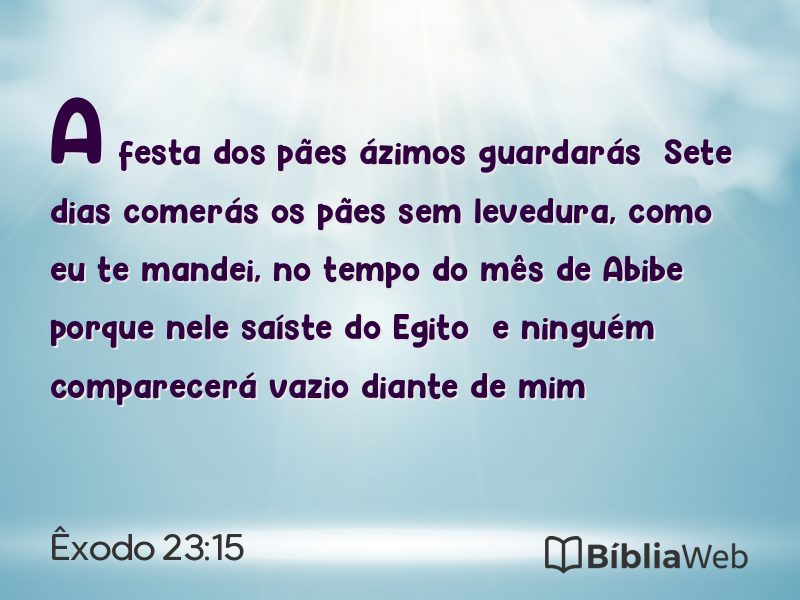 Êxodo 23:15 em imagem para compartilhar