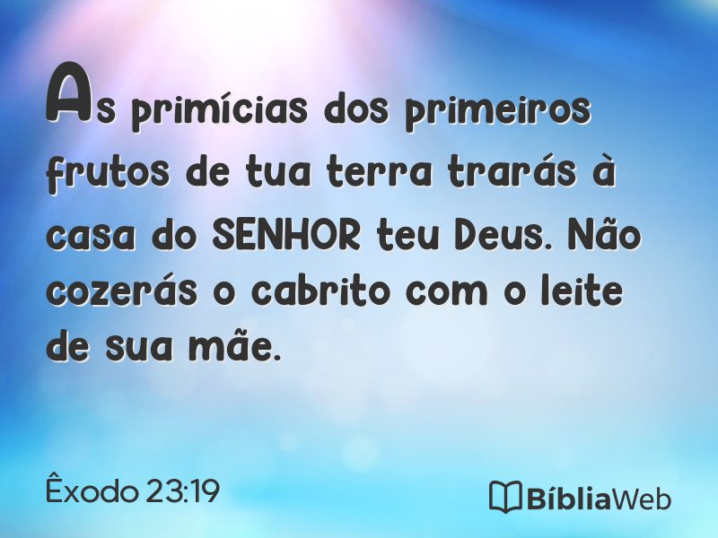 Êxodo 23:19 em imagem para compartilhar