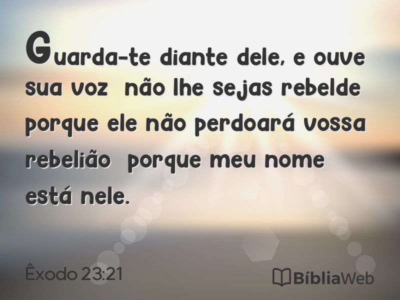 Êxodo 23:21 em imagem para compartilhar