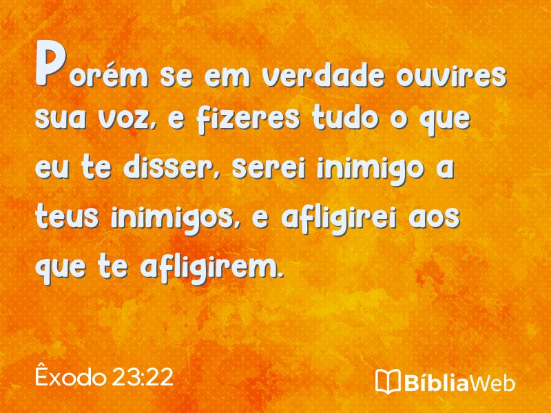 Êxodo 23:22 em imagem para compartilhar