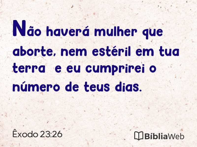 Êxodo 23:26 em imagem para compartilhar