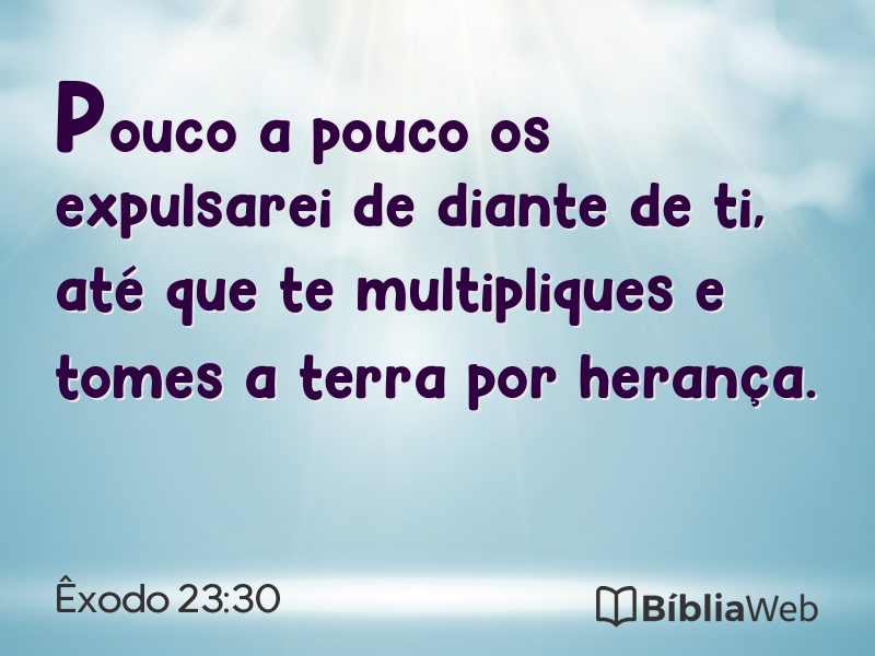 Êxodo 23:30 em imagem para compartilhar