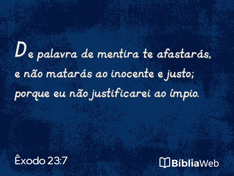 Êxodo 23:7 em imagem para compartilhar