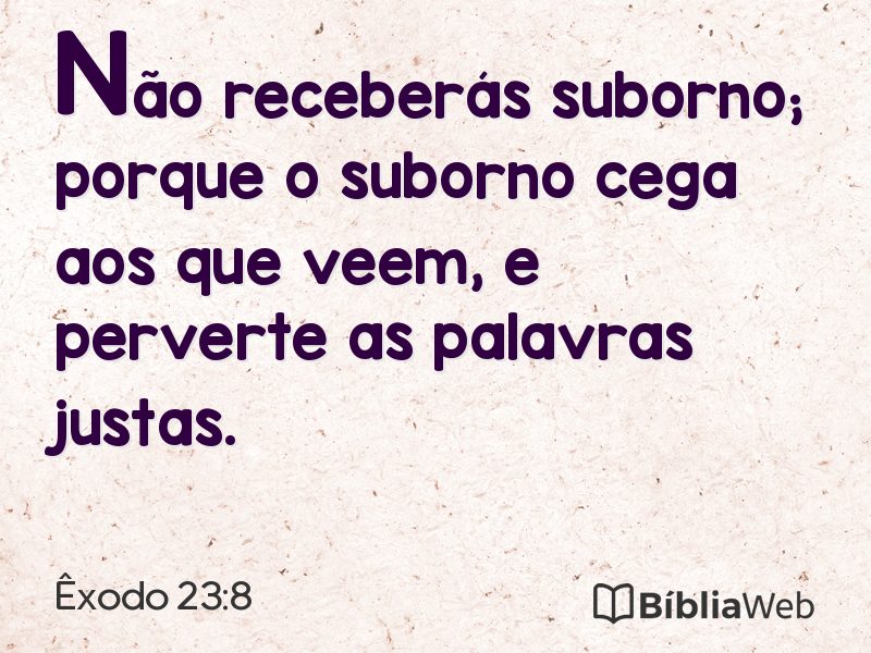 Êxodo 23:8 em imagem para compartilhar