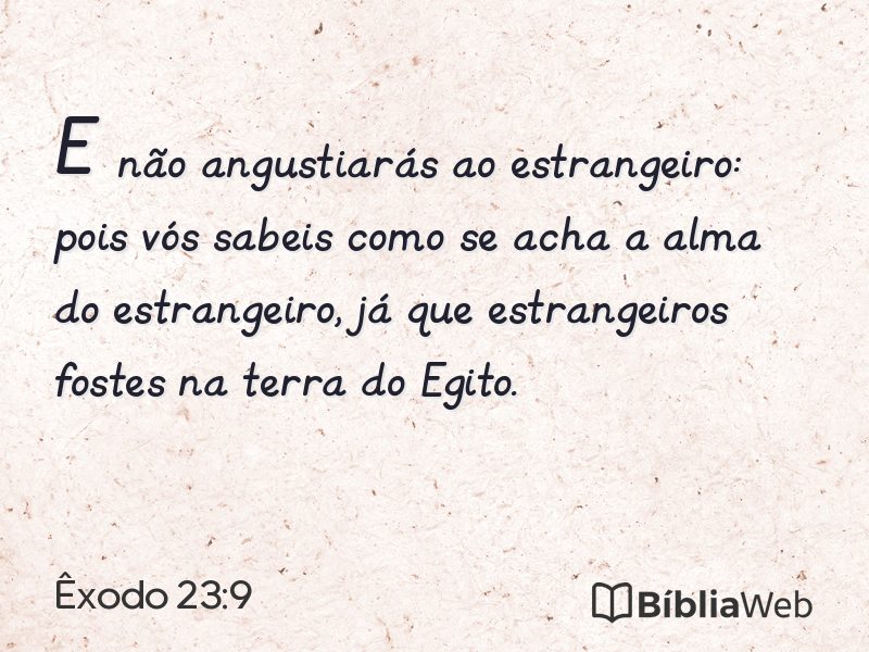Êxodo 23:9 em imagem para compartilhar