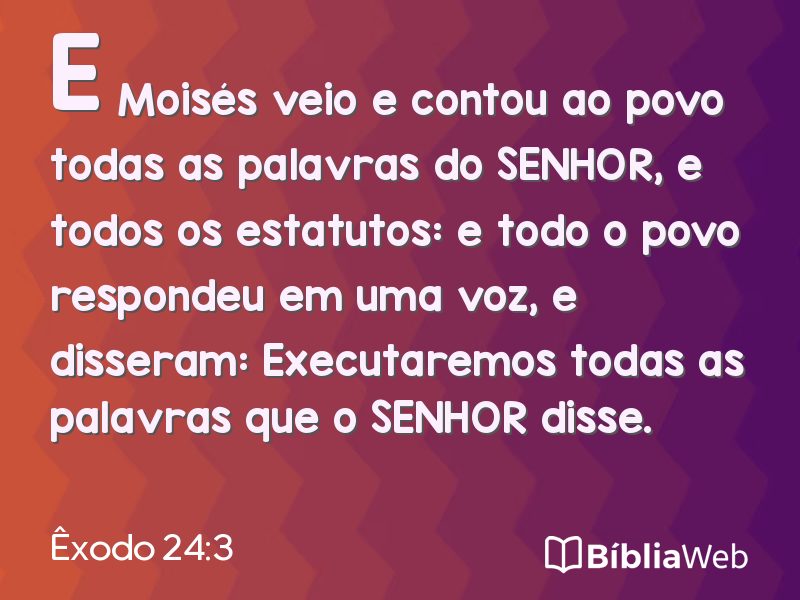 Êxodo 24:3 em imagem para compartilhar