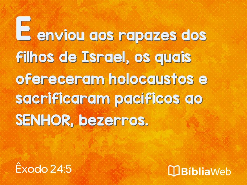 Êxodo 24:5 em imagem para compartilhar