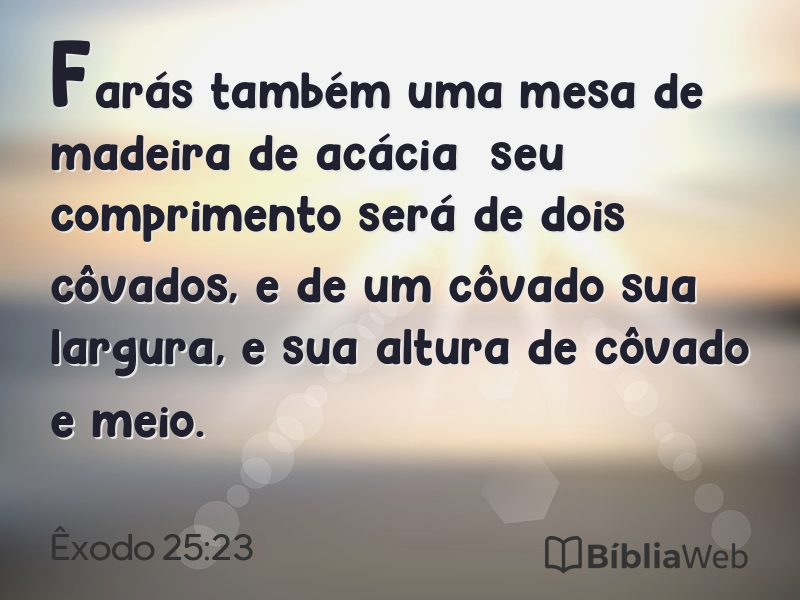 Êxodo 25:23 em imagem para compartilhar