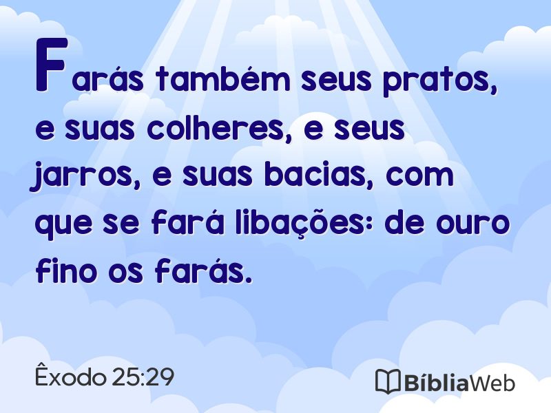 Êxodo 25:29 em imagem para compartilhar