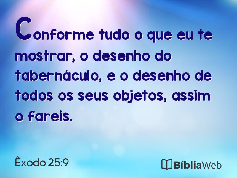 Êxodo 25:9 em imagem para compartilhar