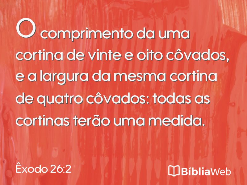 Êxodo 26:2 em imagem para compartilhar