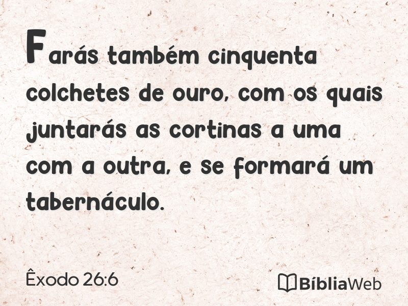 Êxodo 26:6 em imagem para compartilhar