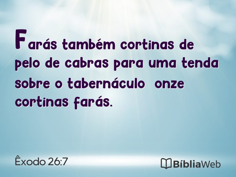 Êxodo 26:7 em imagem para compartilhar