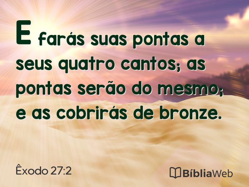 Êxodo 27:2 em imagem para compartilhar