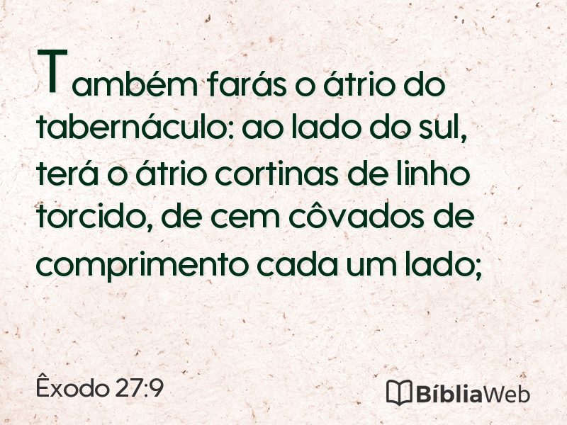 Êxodo 27:9 em imagem para compartilhar