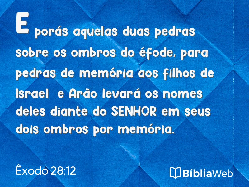 Êxodo 28:12 em imagem para compartilhar