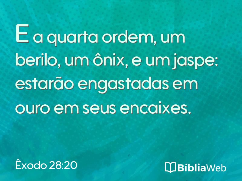 Êxodo 28:20 em imagem para compartilhar