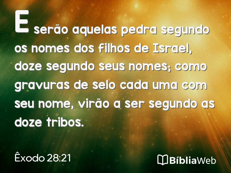 Êxodo 28:21 em imagem para compartilhar