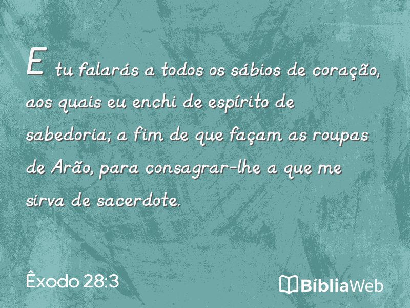Êxodo 28:3 em imagem para compartilhar