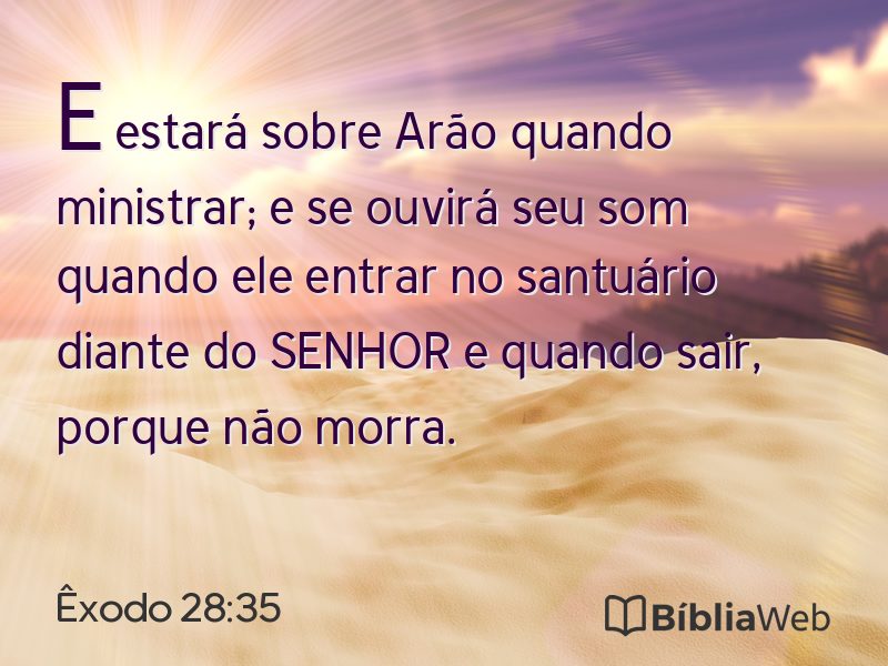 Êxodo 28:35 em imagem para compartilhar