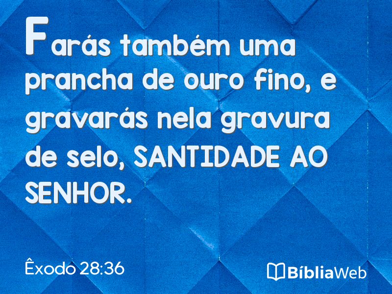 Êxodo 28:36 em imagem para compartilhar