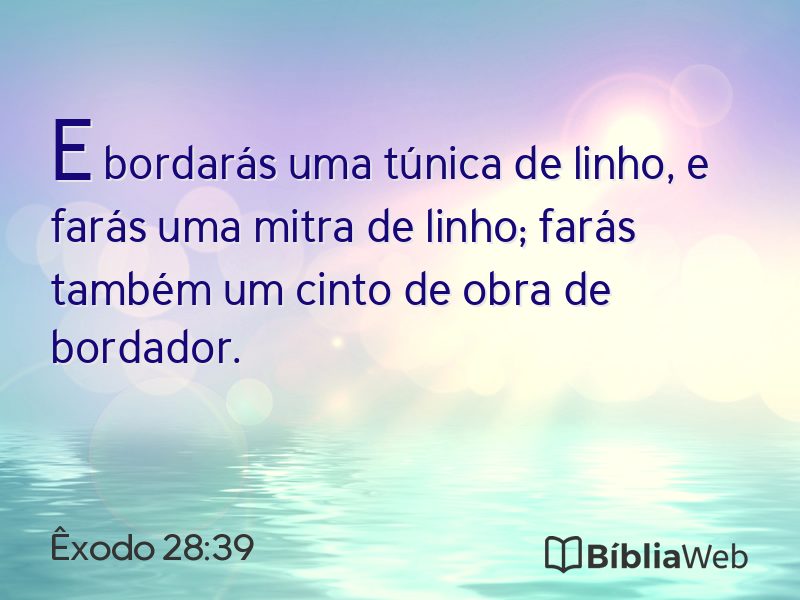 Êxodo 28:39 em imagem para compartilhar
