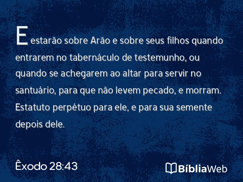 Êxodo 28:43 em imagem para compartilhar