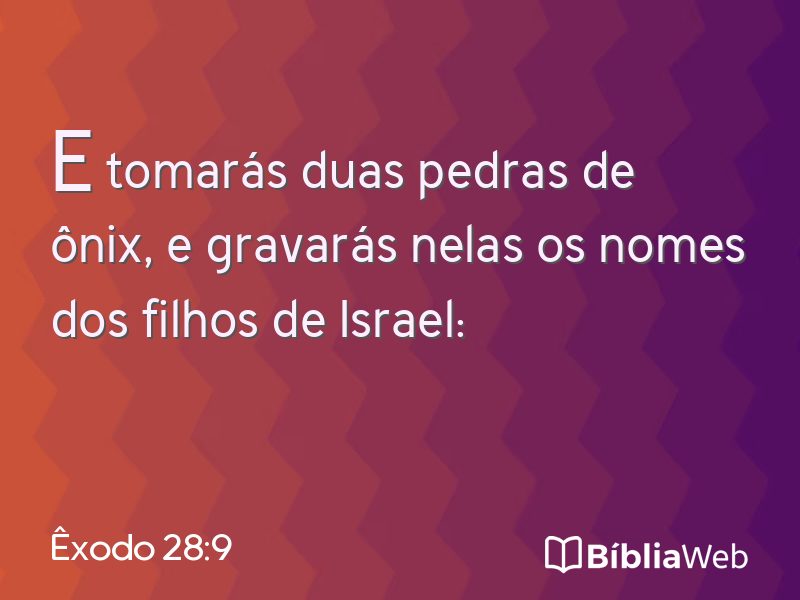 Êxodo 28:9 em imagem para compartilhar