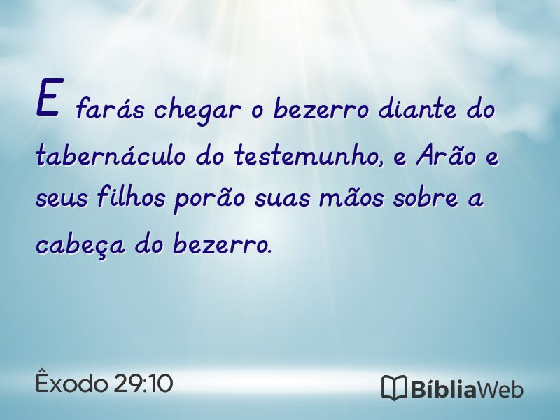 Êxodo 29:10 em imagem para compartilhar