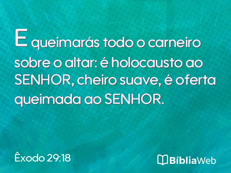 Êxodo 29:18 em imagem para compartilhar
