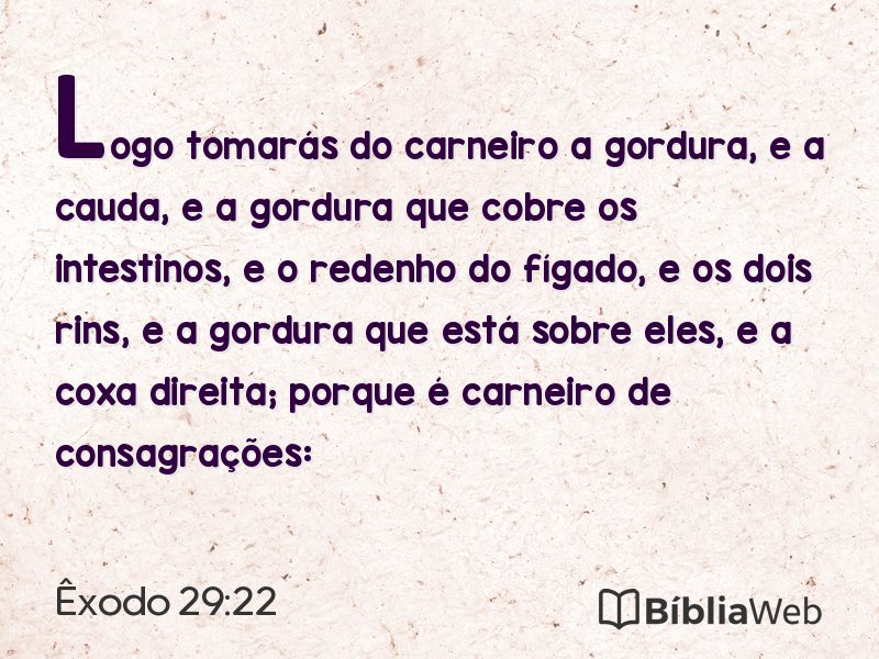 Êxodo 29:22 em imagem para compartilhar