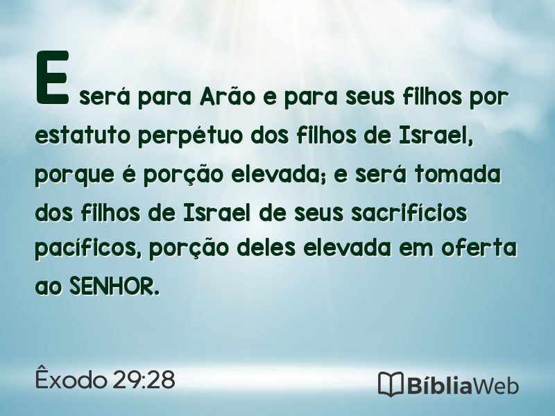Êxodo 29:28 em imagem para compartilhar