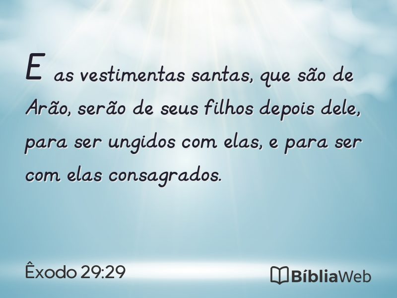 Êxodo 29:29 em imagem para compartilhar