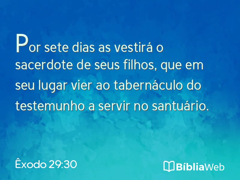 Êxodo 29:30 em imagem para compartilhar